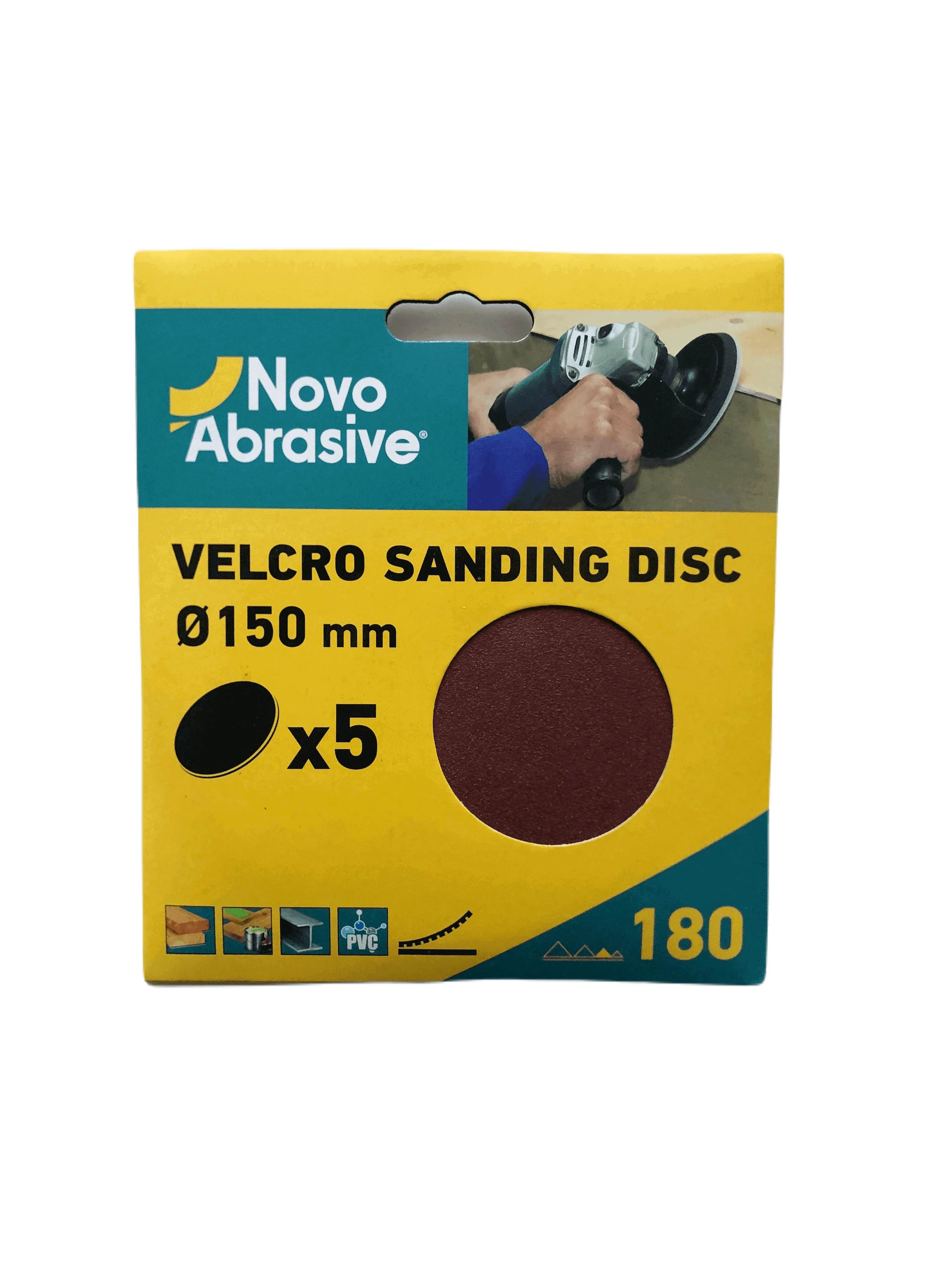 Круг шліфувальний самозачепний NovoAbrasive 150 мм, Р180, 5шт.